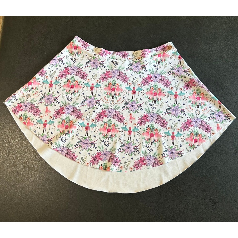 Danse De Paris Nutcracker Ballet Skirt Women L/XL White Floral Holiday Dance